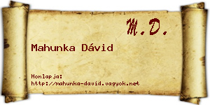 Mahunka Dávid névjegykártya