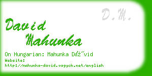 david mahunka business card